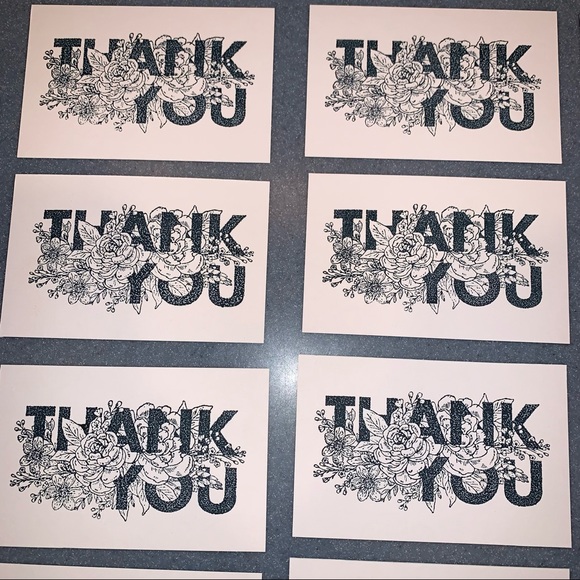 🎉HP🎉NEW 20 Hand Stamped Thank You Cards Speckled - Picture 6 of 7